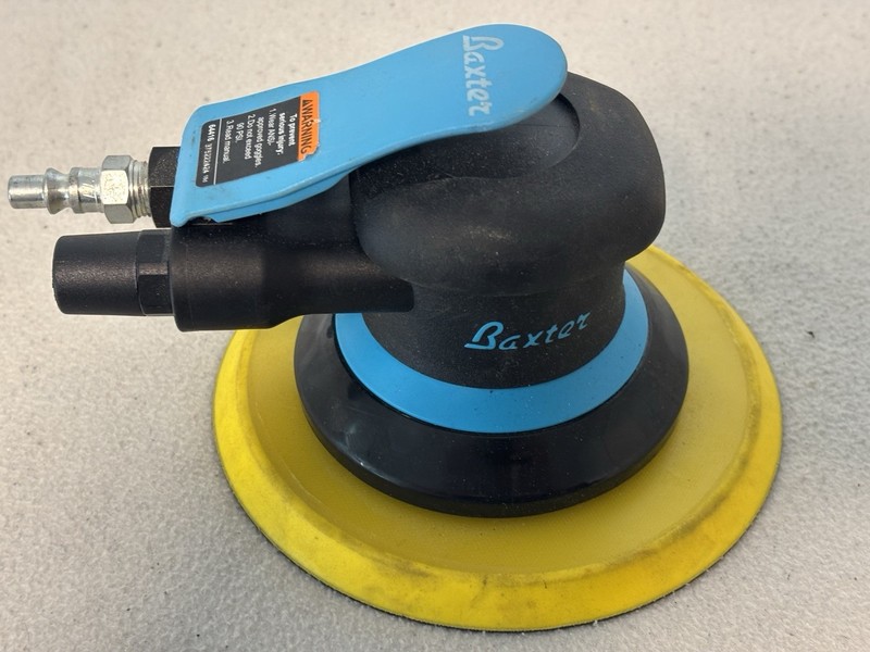 Baxter 6 in Pneumatic Dual Action Orbital Sander, Hook-and-Loop, 90 PSI