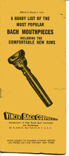 RARE ~ Vintage ~ 1950 BACH MOUTHPIECE Catalog