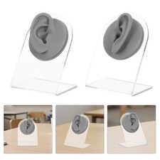 1 Set Silicone Ear Model With Stand - Left And Right Fake Flexible Ear