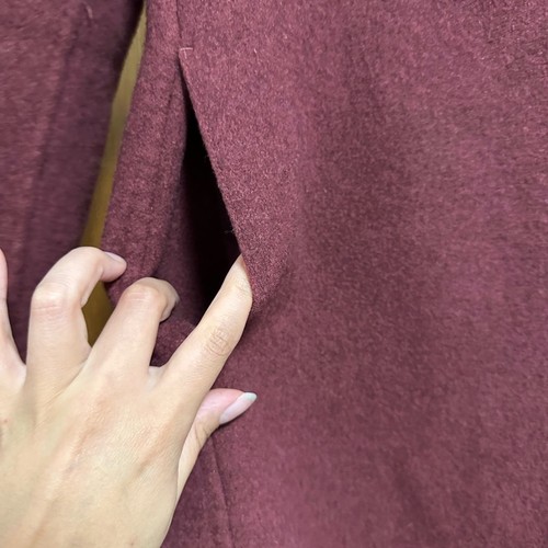 Uniqlo Double Face Mantel mit Kapuze weinrot rot Wollmischung Größe S - Bild 3 von 6