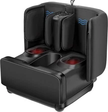 COMFIER 2 in 1 Foot Massager Machine,Shiatsu and Calf Black 