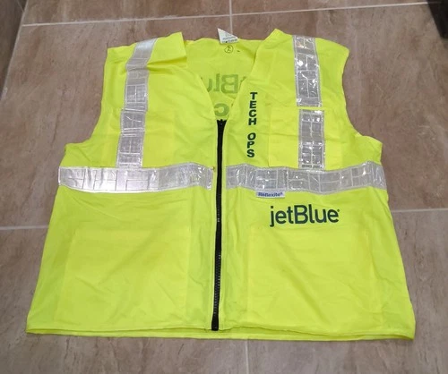 Adult JetBlue Airways Reflective Vest Tech Ops Crew Yellow Sz L video thumbnail