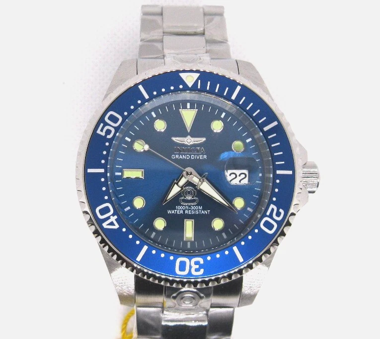 Автоматические мужские часы Invicta Grand Diver синий циферблат серебристые 47 мм NH35A - 13859 - Изображение 2 из 4