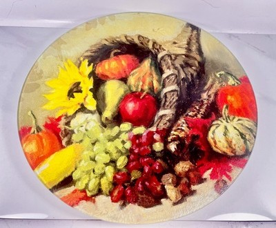 Tempered Glass Turn Table - 12 .75  Diameter '' - Kitchen Decor Bouquet Vintage