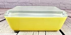NEAR MINT Vintage Pyrex 503 Yellow Refrigerator Dish 1.5 Qt w/ Lid High Gloss