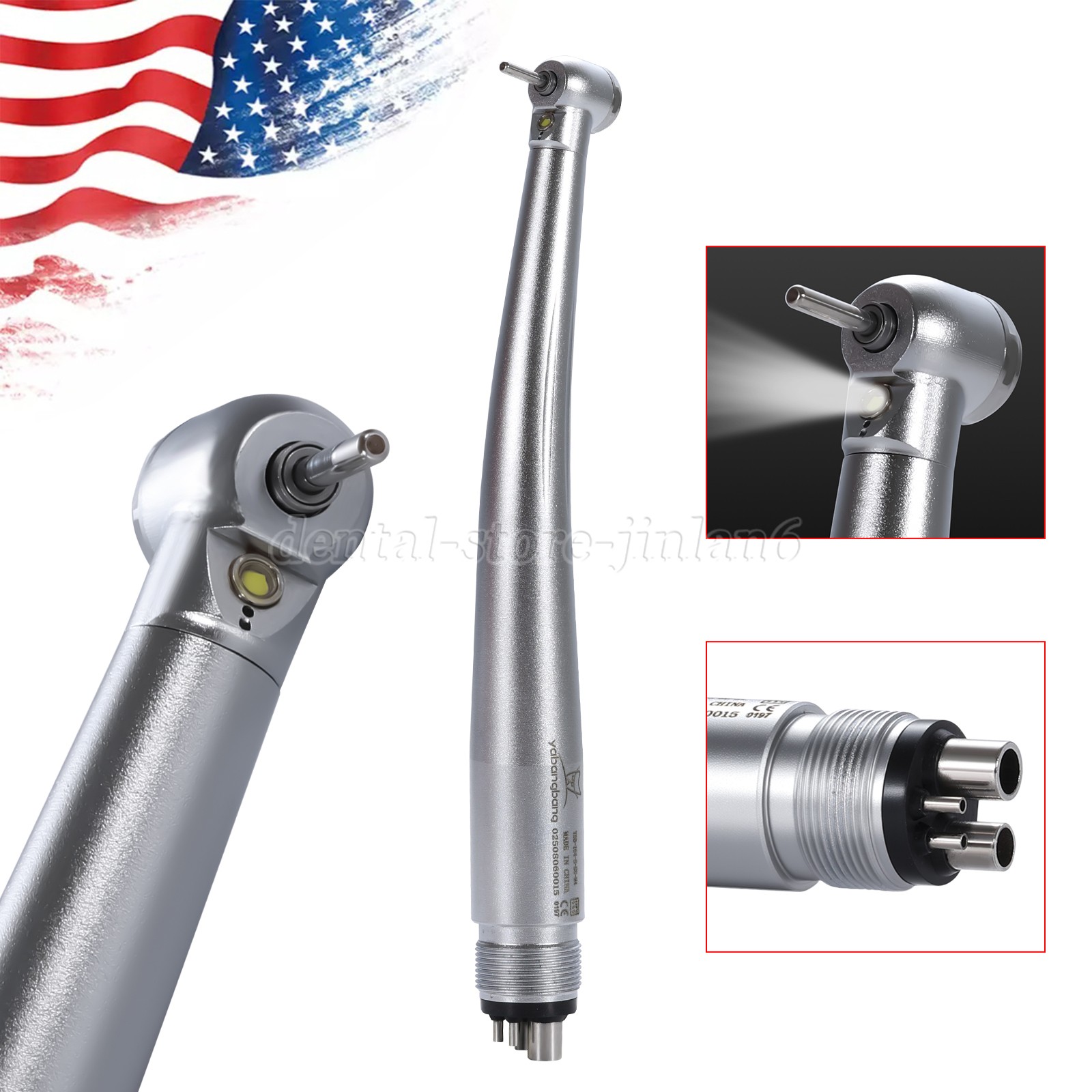 Push Button Speed Turtle LED Dental High Fast Speed Handpiece Pediatric Push Button Mini Small ...