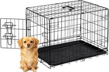Dog Crate - 24 Inch Small Single Door Portable Puppy Dog Cage, Metal Wire