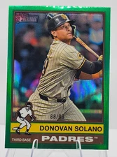 2025 Topps Heritage #269 Donovan Solano Chrome Green Refractor #/99
