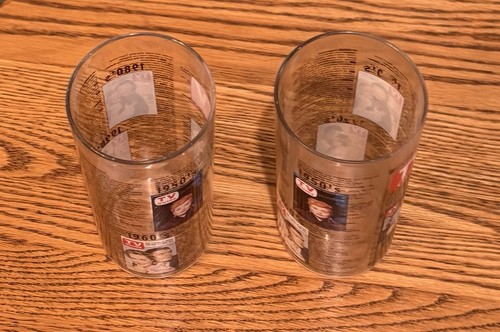 Pre Owned (2) Vintage Plastic TV Guide Drinking Glasses 24 Oz - Picture 5 of 6