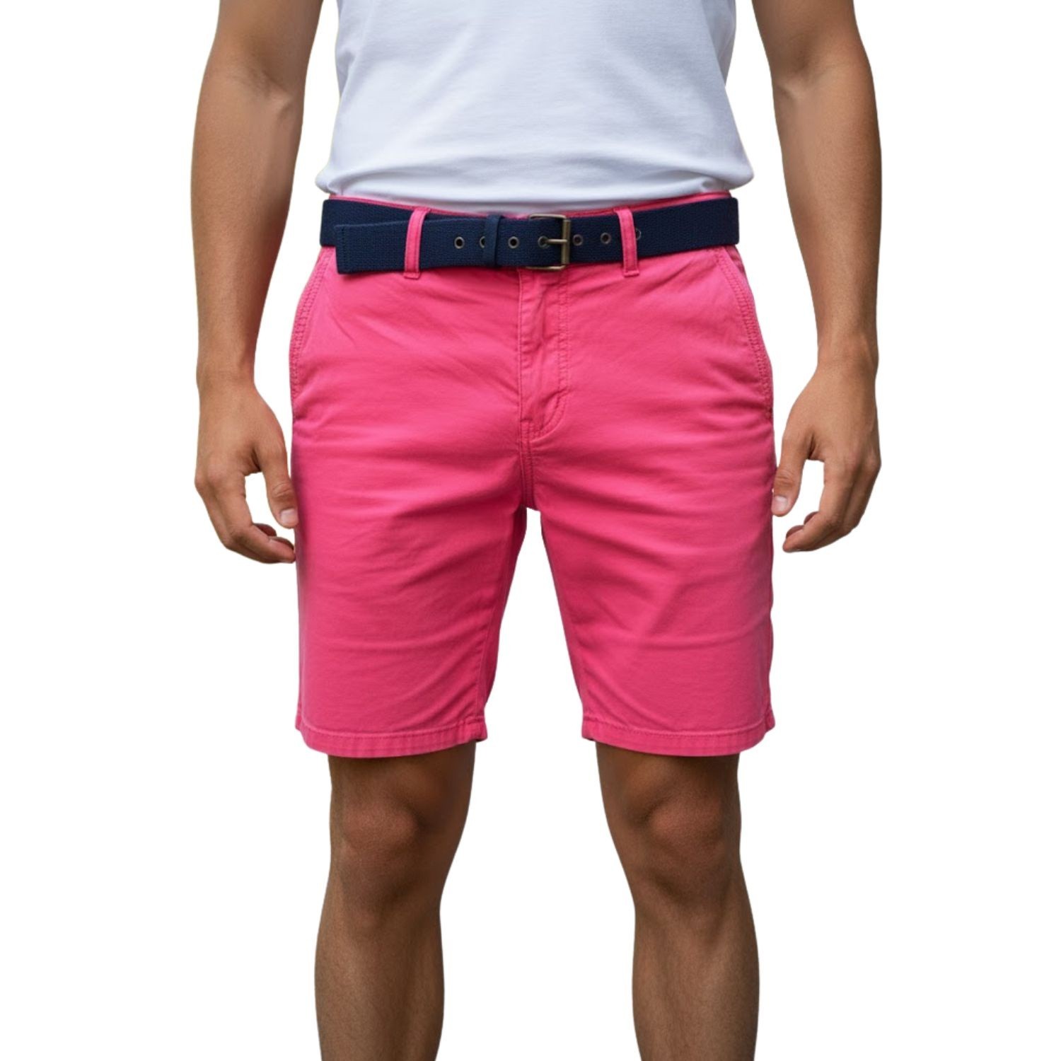 Pantalones cortos chinos de lujo para hombre Eliaz Bermuda rosa W32