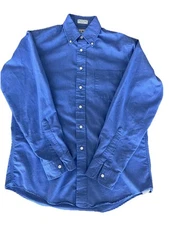 LL Bean Shirt Mens 15 1/2 - 36 Blue Long Sleeve Button Down Made In USA