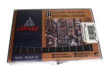 NEW~Conte a Paris Conte Crayons 12 Assorted Blacks Classic Shades Sealed