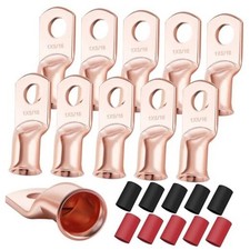 10PCS 1 AWG-5/16 Heavy Duty Battery Lugs with 3:1 Heat Shrink 1AWG-5/16"-10PCS