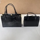 50’s Genuine Alligator Leather Handbag & Genuine Black Leather Handbag
