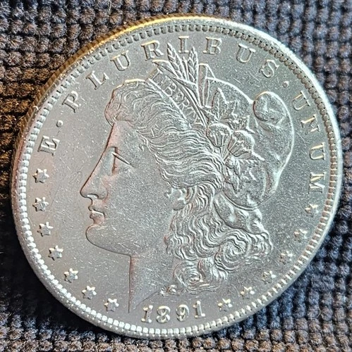 1891 S Morgan Silver Dollar- Fineness .90- AU+++ Condition