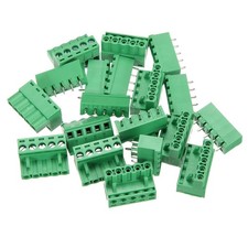 10 Pcs Green 5 Pin 5.08mm Pitch Pluggable PCB Screw 300V 20A Terminal Block