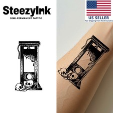 SteezyInk temporary tattoo Guillotine  s Silence last upto 2 weeks 3 x 6 inch