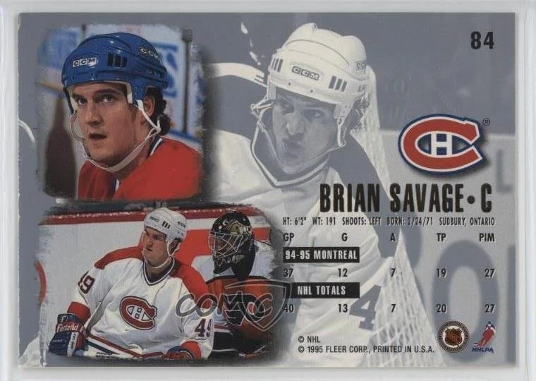 1995-96 Fleer Ultra Gold Medallion Edition Brian Savage #84 - Image 2 of 2