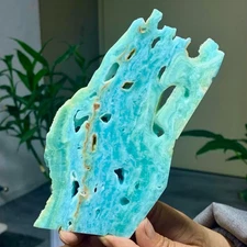 204G Natural High quality sky blue hemimorphite slab crystal mineral from Yunnan
