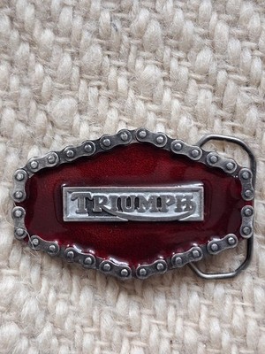 Vintage Triumph Motorrad Gürtelschnalle (1976)   The Great American Buckle Co.