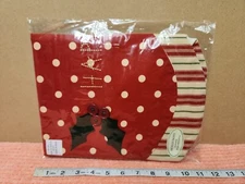 Holly Dots By Park Designs Christmas Mantle Scarf "Happy Holly" 43" x 16" NEW