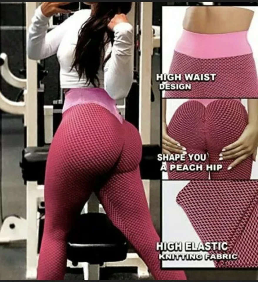 Женские эластичные леггинсы с высокой талией против целлюлита брюки для йоги тренировки подъема ягодиц - Изображение 3 из 4