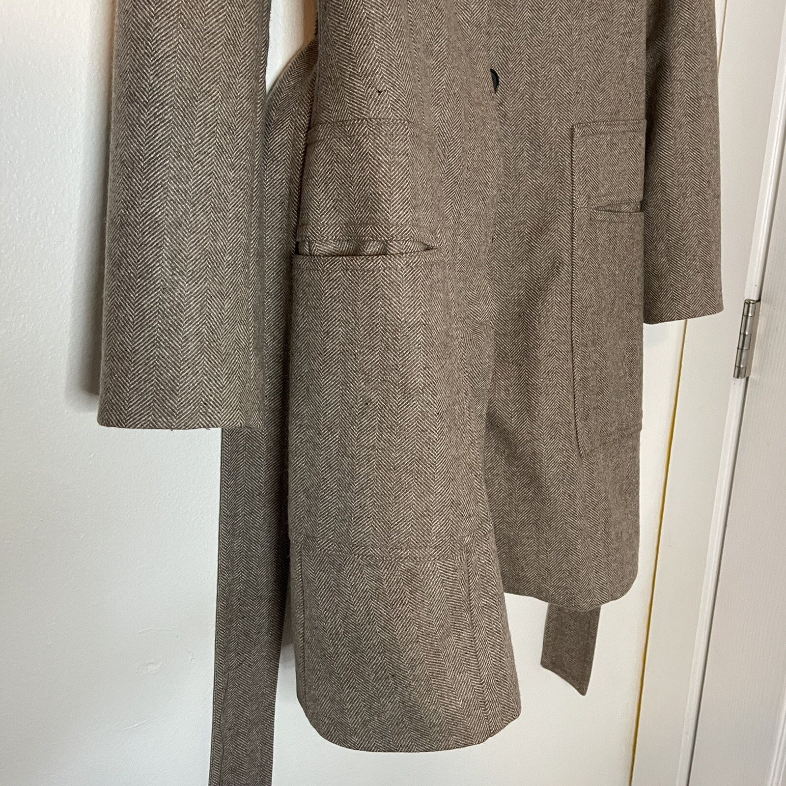 ZARA BASIC Outerwear Long Wool Jacket Womens Medi… - image 4