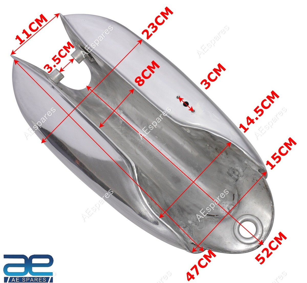 Réservoir Carburant Aluminium Bleu Pétrole Pour Yamaha DT250 1974 / DT360 1973-74 - Neuf