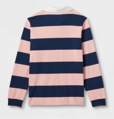 Art Class Rugby Polo Kids XS (4/5) Striped Long Sleeve Navy Blue