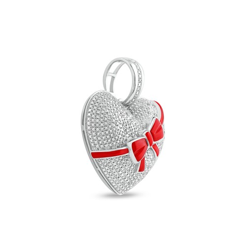 Colgante de corazón racimo de diamantes TDW plata esterlina de 1/3 quilates - Imagen 2 de 8