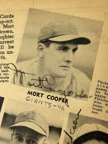 Mort Cooper / Howie Krist St Louis Cardinals Team Signed Sports Magazine Page - Picture 3 of 14