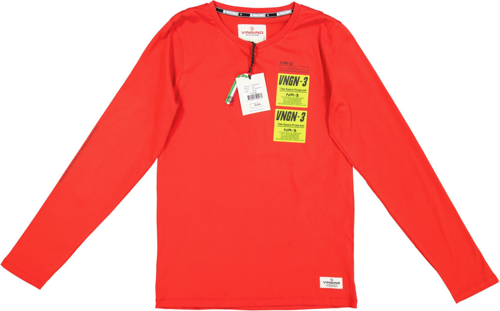 ¡NUEVO! VINGINO Niños Camiseta Manga Larga Rojo Estampado T. 176