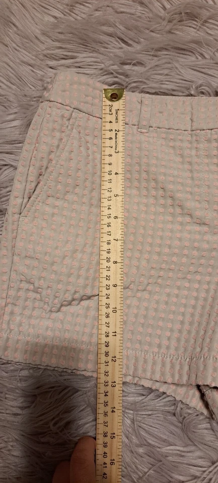 Pantalones Cortos Chinos Ann Taylor Loft Mujer Tostado/Melocotón Poliéster Lunares Cinturón-Lazo Talla 8 Foto 3 de 4