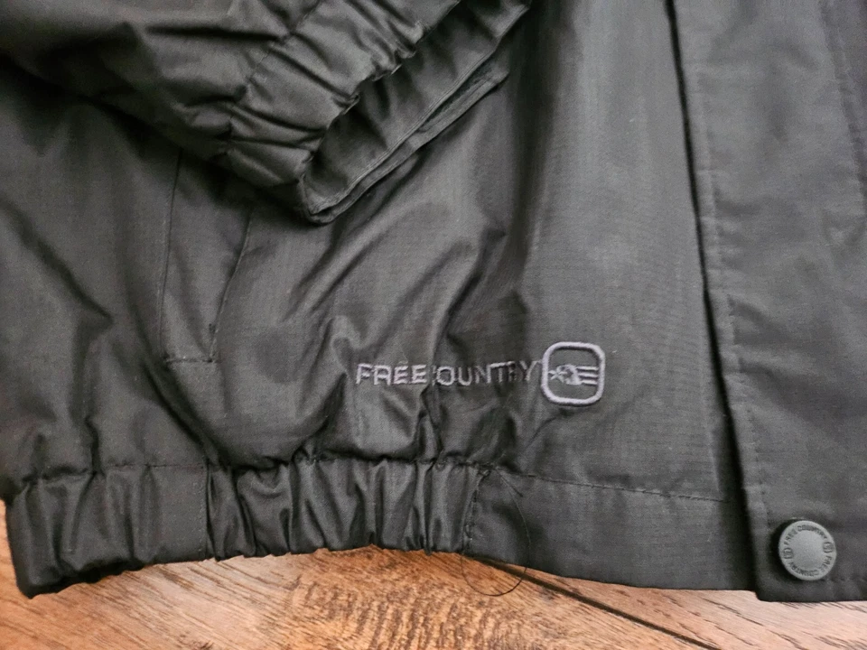 Free Country Jacket Coat Mens Large Black Dobby Textured Lined Heavy Fleece - Image 4 of 4