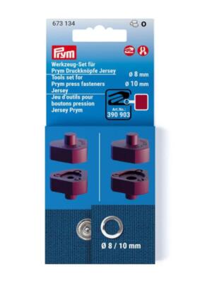 Prym Werkzeug-Set für Druckknöpfe Jersey (8 & 10 mm) 673134 für Vario Tool Zange