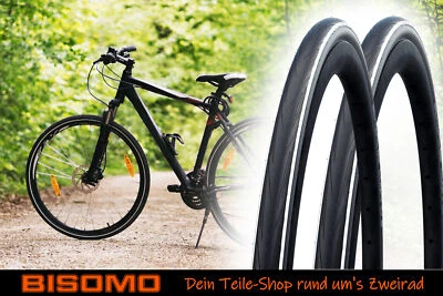 BISOMO 2 Fahrradreifen 28 Zoll Schwalbe Lugano 25-622 Drahtreifen Pannenschutz K-Guard