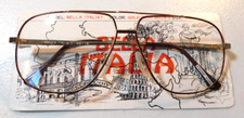 Vintage BELLA ITALIA 7 Gold/Demi Brown 56/16 Eyeglass Frame New Old Stock 291