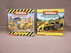 tonka mighty tractor trailer with bulldozer