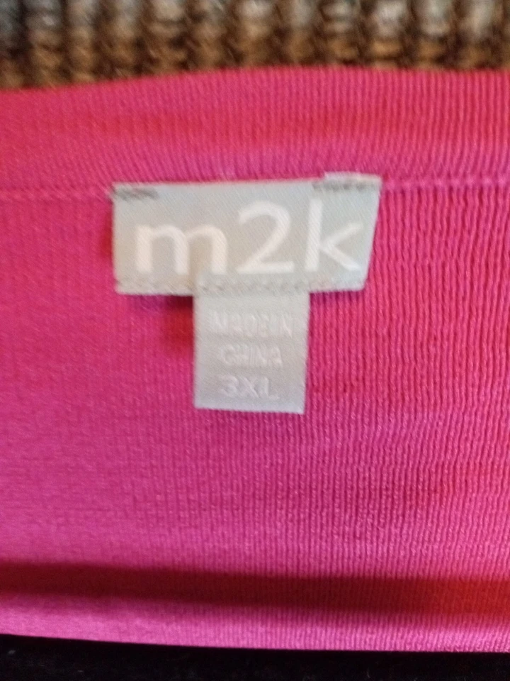 Nueva Camisa Pullover M2k Rosa Cuello en V Manga Larga Talla 3XL. T15 Foto 4 de 4