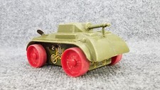 Vtg Marx Windup Tank Tin Litho Plastic No treads Green