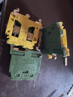 Entrelec M6/8 5114 DIN Rail Mount Terminal Block Ground Yellow/green