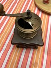 Antique Wood & Brass Hand Crank Coffee Grinder — photo 3