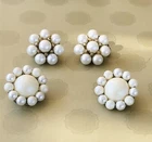 2 Pairs 1950’s VTG Faux Pearl Clip On Earrings Retro Midcentury Costume Jewelry