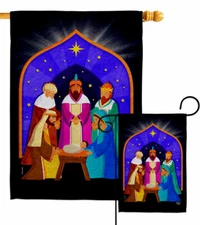 3 Wise Kings Garden Flag Nativity Wintertime Decorative Gift Yard House Banner