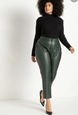 NWT ELOQUII Women's Plus Size Classic Fit Slim Faux Leather Pant Size 16