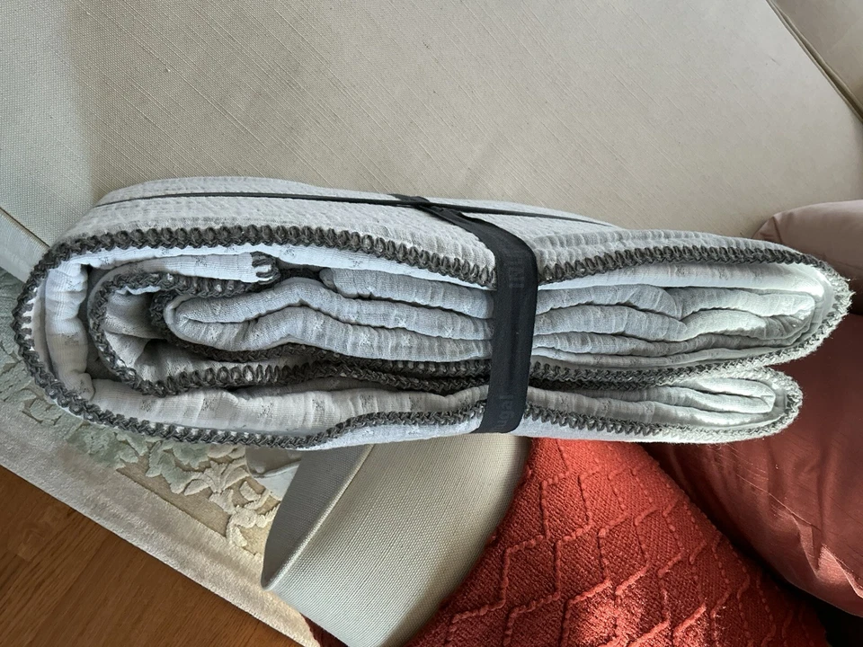 INUP Home Lino Fino 100% Algodón Gris Cobertor Manta King Hecho en Portugal Foto 4 de 4