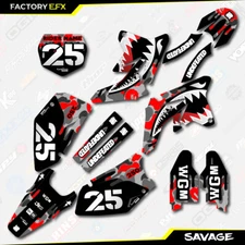 Gray & Red Camo Savage Graphics Kit fits 07-09 Suzuki RMZ250 RMZ 250 decals