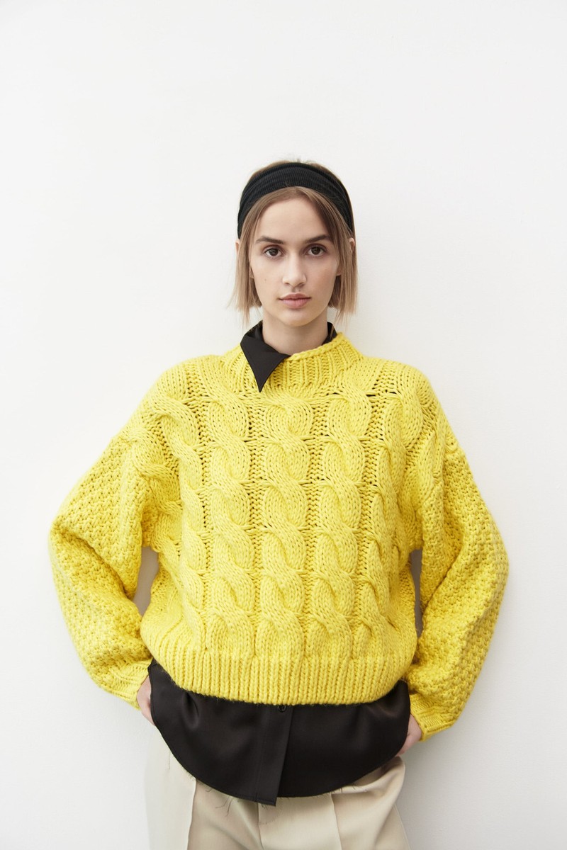 Pull Femme Sainsburys Jaune Motif Géométrique, Taille 10, En Super état