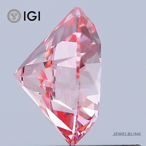 IGI Certified 0.92 Carat VS1 Fancy Vivid Pink Round Cut CVD Lab Grown Diamond - Picture 4 of 18