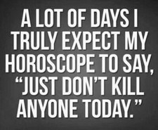 A Lot Of Days Truly Expect  Horoscope Say Just Don't Kill Anyone Today MAGNET